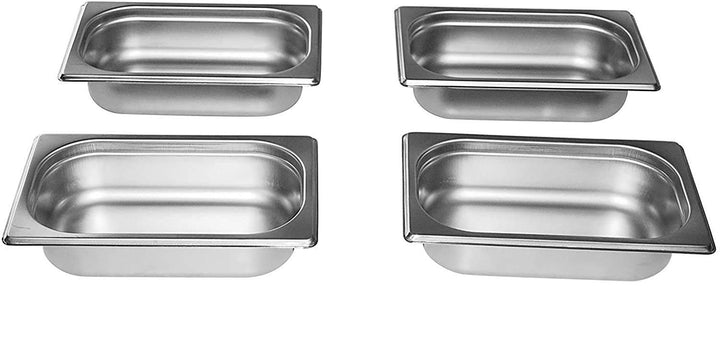 Gastro-Bedarf-Gutheil 4 x Gastronormbehälter GN Behälter 1/4 65 mm tief stapelbar Edelstahl incl. St