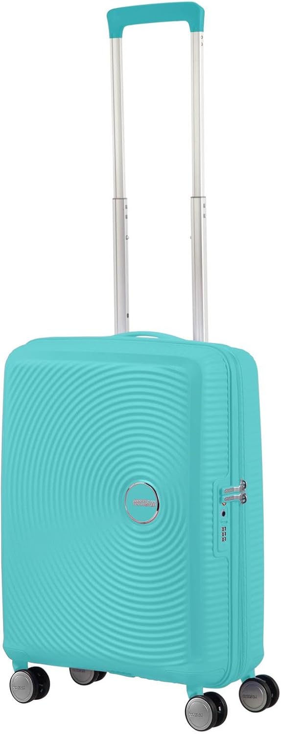 American Tourister Soundbox - Spinner S Erweiterbar Handgepäck, 55 cm, 35.5/41 L, Blau (Poolside Blu