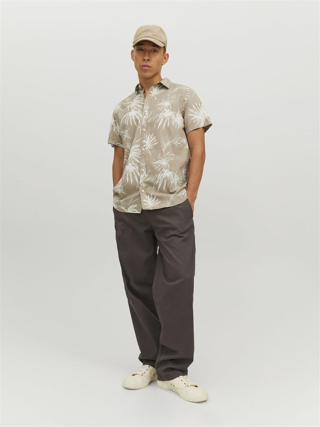 JACK & JONES Male Hawaii-Hemd Regular Fit Hawaii-Hemd L Crockery, L Crockery
