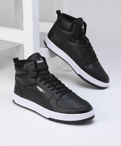 PUMA Unisex Caven 2.0 Mid WTR Sneaker 38.5 EU Puma Black Puma Silver Puma White, 38.5 EU Puma Black