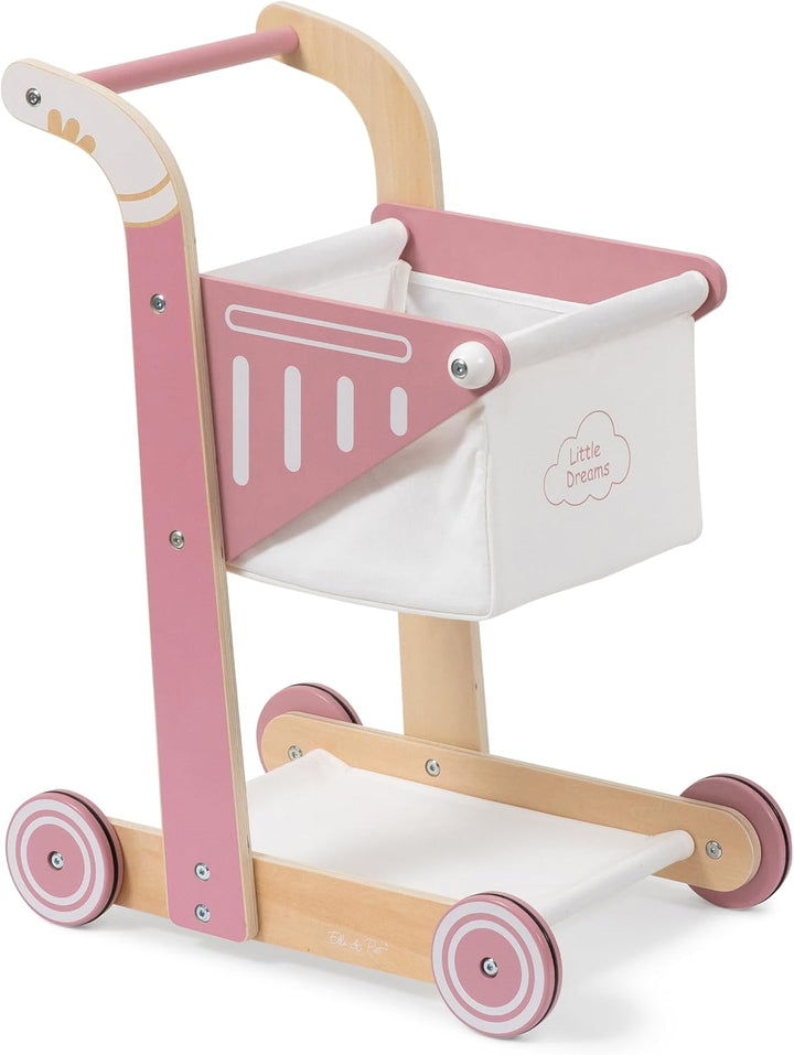Einkaufswagen SHOPPY aus Holz für Kinder (Altrosa), Altrosa