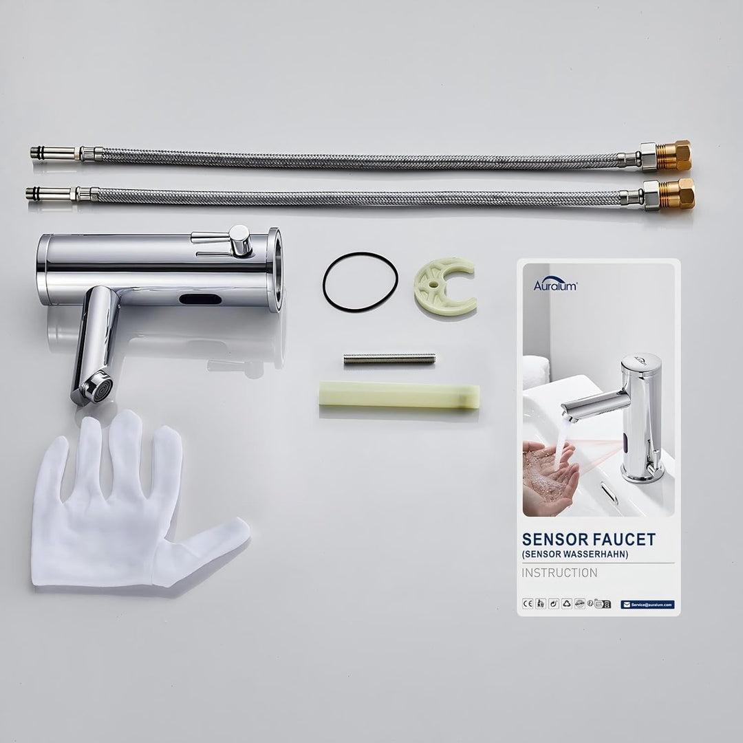 Auralum Automatischer Sensor Wasserhahn Infrarot badarmaturen waschtischarmatur Mischbatterie 18,2cm