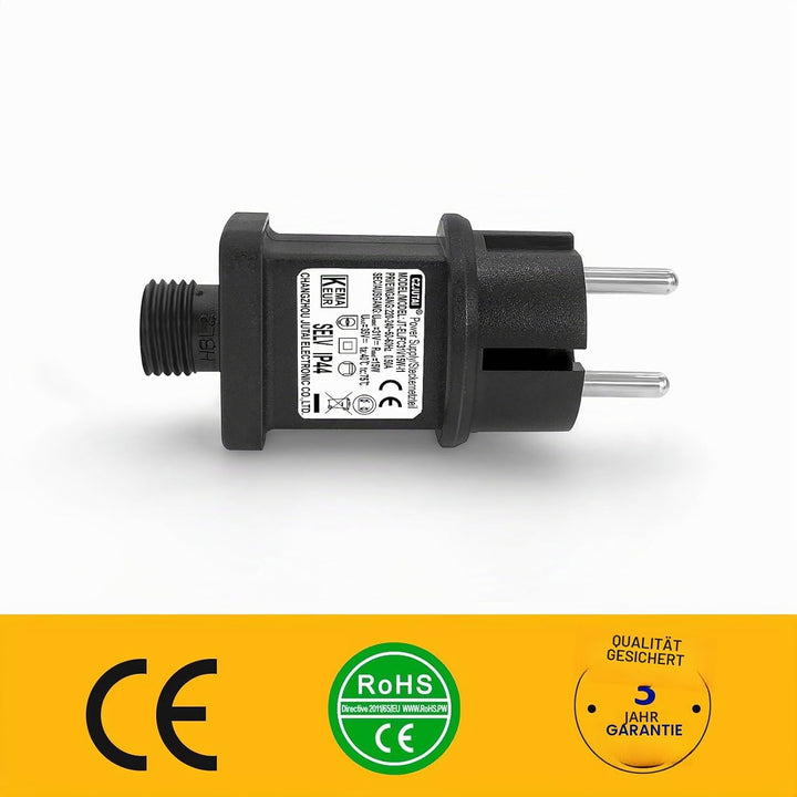 CZJUTAI LED Trafo IP44 Netzteil für Weihnachtsbeleuchtung mit EU Stecker - Schraubsockel - Schalt-Mo