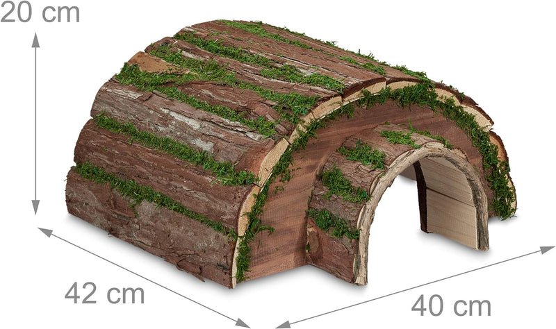 Relaxdays Igelhaus, Holz & Moos, Überwinterung für Igel im Garten, wetterfest, Igelhotel HxBxT: 20 x