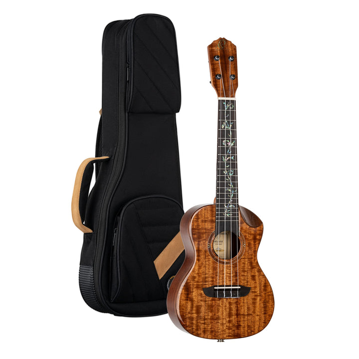 Ortega Guitars Konzert Ukulele elektro-akustisch - Elite Series - inklusive Gigbag - Solid Acacia (R