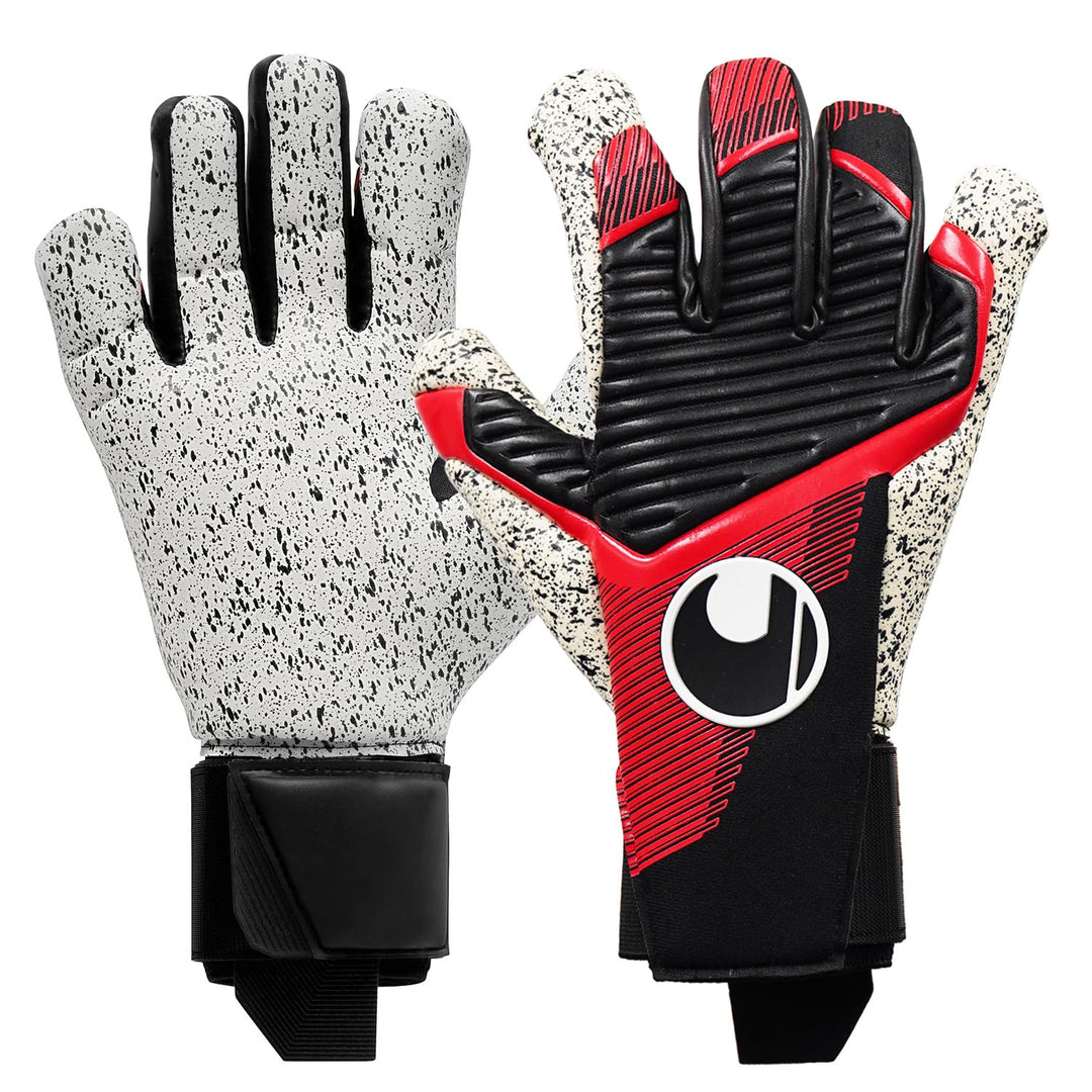 uhlsport Unisex Jugend Powerline Supergrip+ Hn Fussball Torwarthandschuhe 10 schwarz/rot/weiss, 10 s