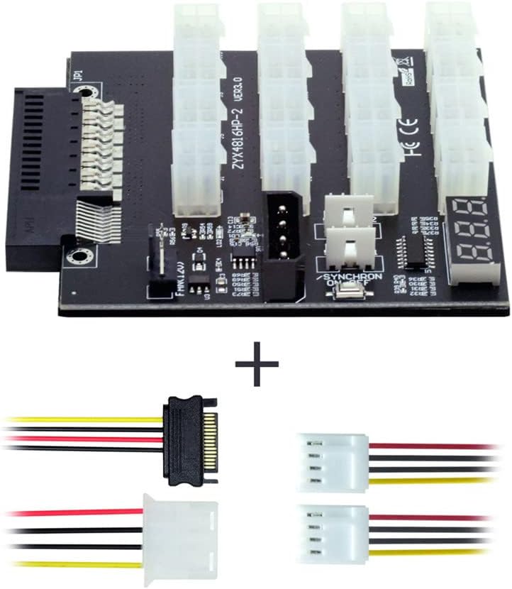 xiwai 14+10Pin Flex Slot Server Power Board auf 16x6Pin Power Supply Board für CHIA ETH BTC Mining M