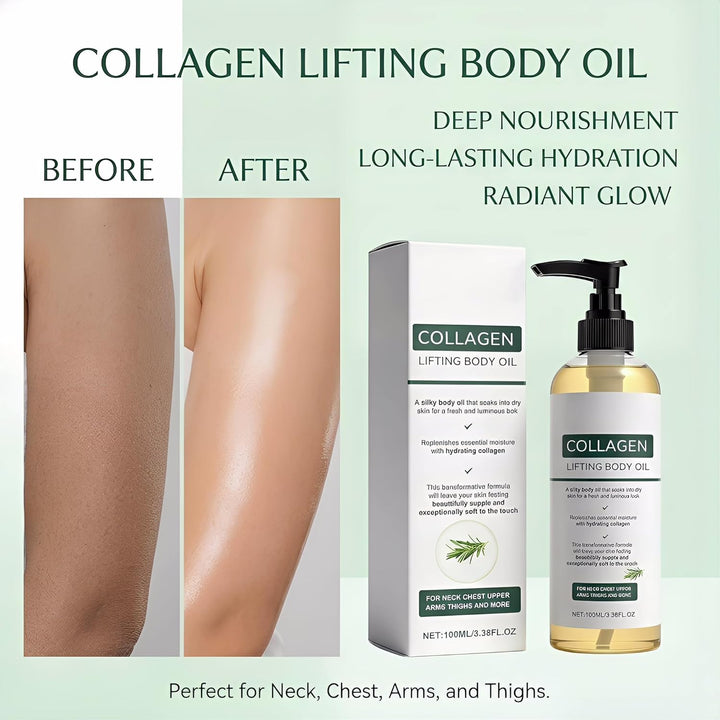 2 Stück Collagen Lifting Körperöl,Collagen Lifting Body Oil,Körperöl Straffend mit Rosmarinblattextr