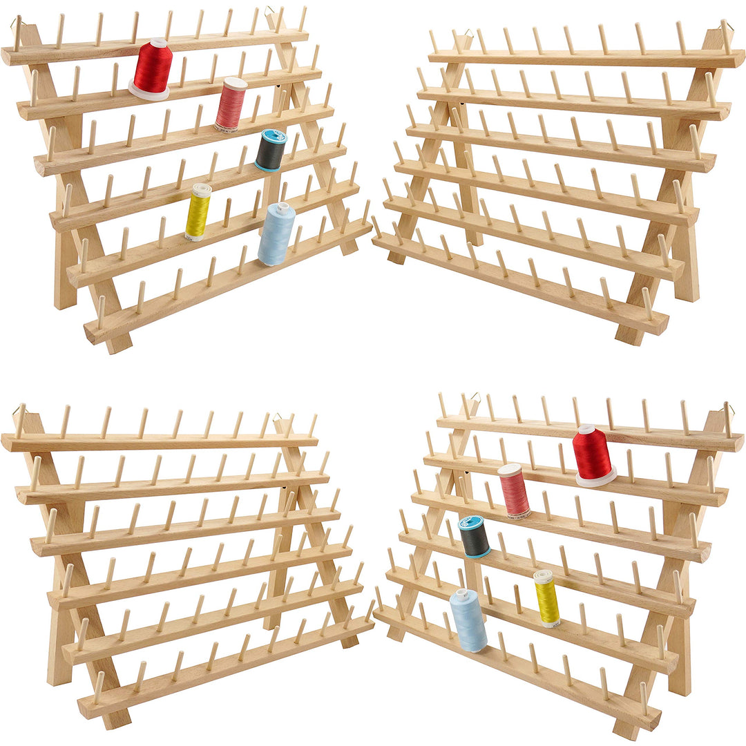 New brothread 4x60 Spulen Holz Fadenhalter/Garnhalter/Fadenspulen Organizer mit Haken zum Aufhängen