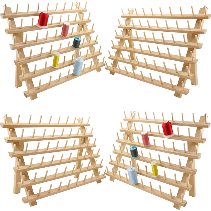 New brothread 4x60 Spulen Holz Fadenhalter/Garnhalter/Fadenspulen Organizer mit Haken zum Aufhängen