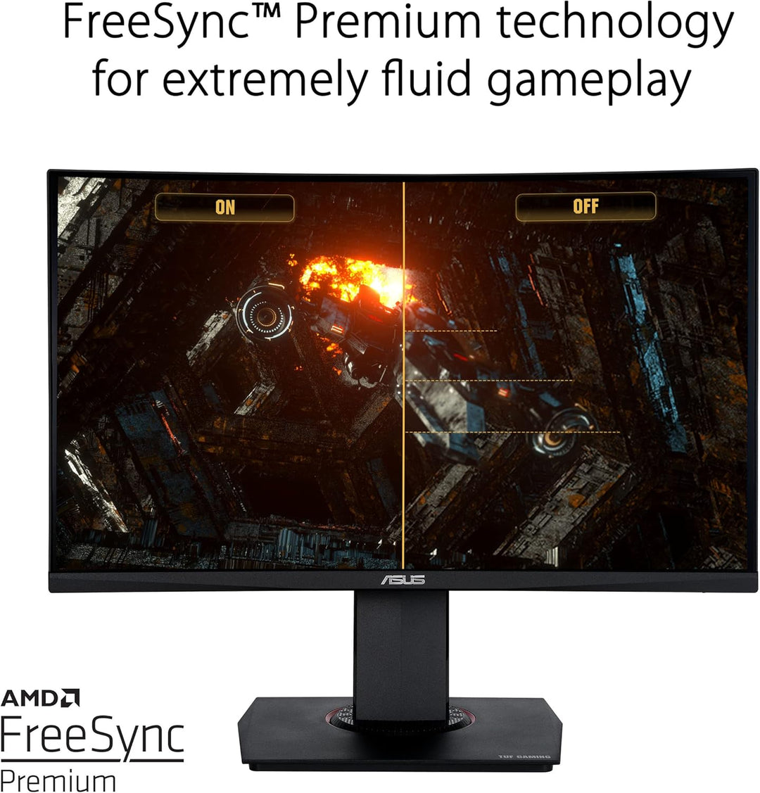 ASUS TUF Gaming VG24VQR | 24 Zoll Full HD Curved Monitor | 165 Hz, 1ms MPRT, FreeSync Premium | VA P