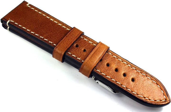 Sulla RIOS 1931 24mm Herren Kalbsleder Deutsch Uhrenarmband Vintage Pilot hell braun CT