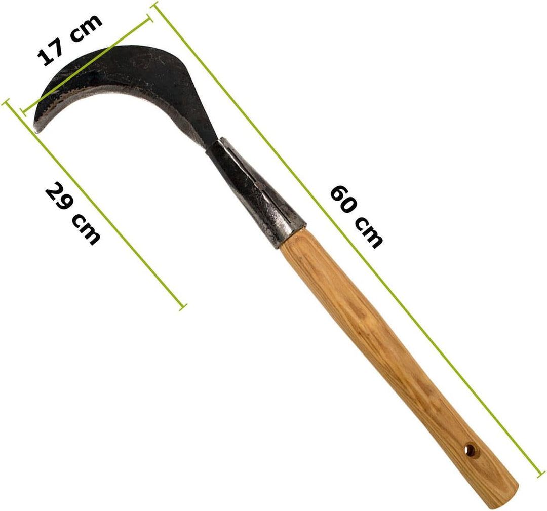 4betterdays.com NATURlich leben! Gartensichel/Sichel inkl. gratis Schleifstein mit Eschenholzstiel -