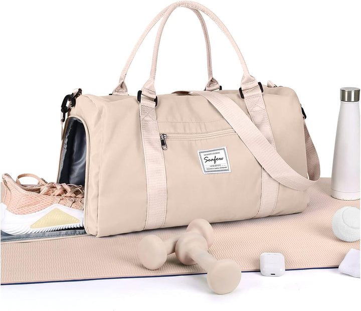 Sport Duffel Bag Damen,Handgepäck 45x36x20 für Ryanair Cabin Sporttasche mit Nassfach & Schuhfach Re