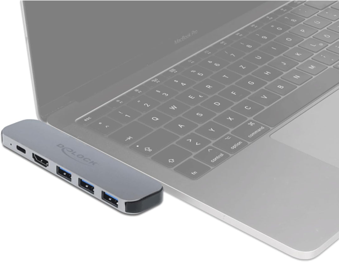 Delock USB C HUB für MacBook, 6-In-1, USB-C Adapter, Thunderbolt 3 Mini Dock, 2 x HDMI 4K, 3X USB 3.