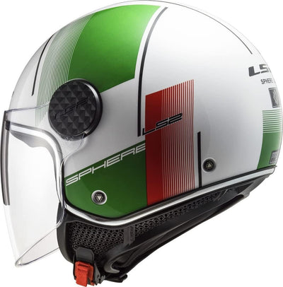 LS2, jethelm motorrad Sphere lux Firm white green red, S S white red green, S white red green