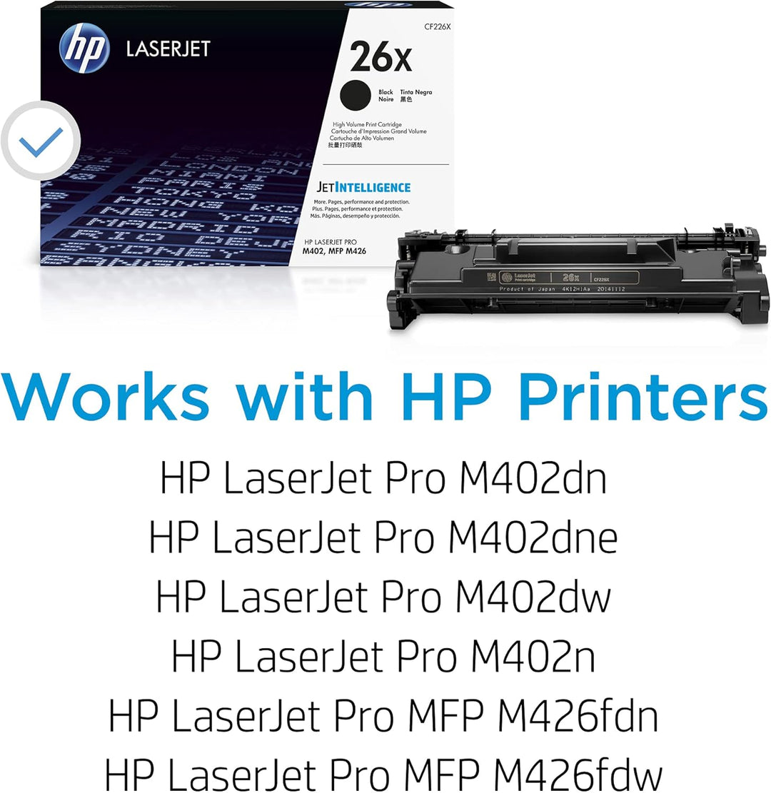 HP 26X (CF226X) Schwarz Original Toner mit hoher Reichweite für HP Laserjet Pro M402, HP Laserjet Pr
