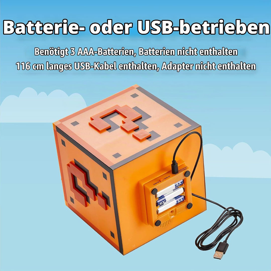 Paladone PP2929NN Super Mario Tischlampe Fragezeichen-Block, Mehrfarbig Klassisch, Klassisch