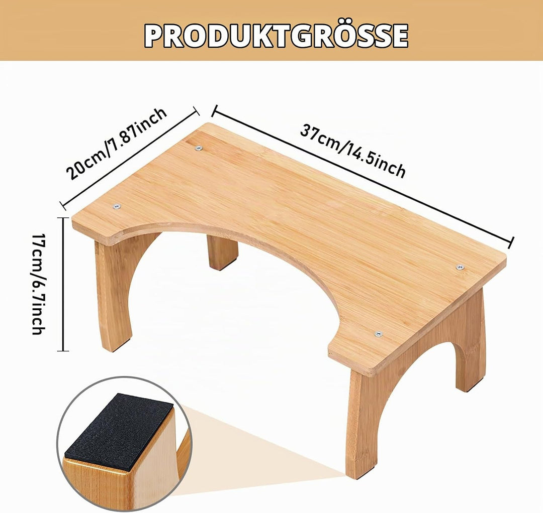 SUNOYA Anti-Rutsch WC-Hocker aus Holz für Erwachsene, tragbar im Badezimmer