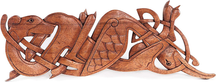 Windalf Irisches Celtic Holzbild Wandrelief MATHONWY 40 cm Book of Kells Knotenmuster Knotenrahmen C