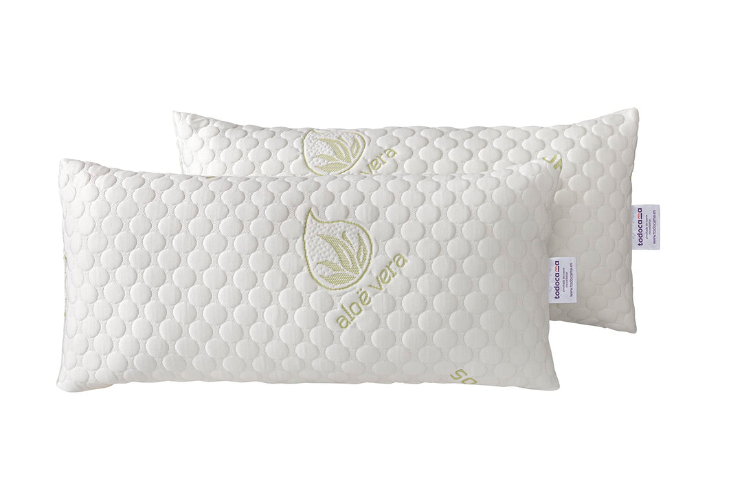 Todocama Kopfkissen, 100% viskoelastisch, Kern aus Stretch-Gewebe, gepolstert und mit Flockenpartike