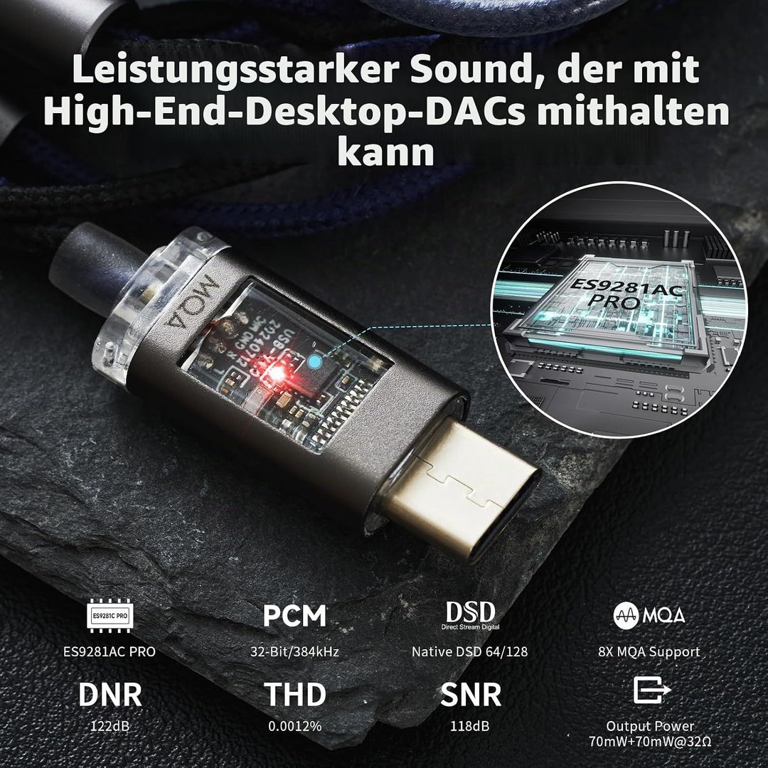 Hidizs ST2 Pro USB-C-Kopfhörer, kabelgebunden, Dual-Magnetschaltung, 10 mm Dynamik-Treiber, In-Ear-M