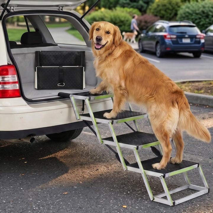 Hundetreppe Auto Klappbar - Hundetreppe Grosse Hunde - Leuchtende Leitmarkierung - Gelenkschonende E