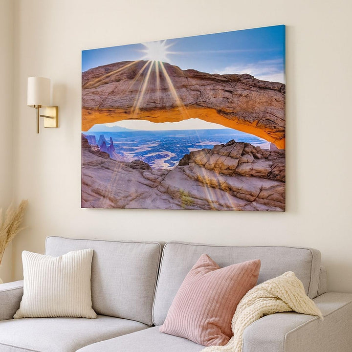 Bilder auf Leinwand 100x70cm Leinwandbild Felsen Ansicht Landschaft Gross Wanddeko Bild Schlafzimmer