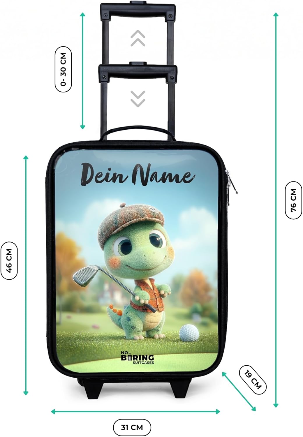 NoBoringSuitcases.com® Kinderkoffer Klein Personalisiert mit Name 48x31x19 cm Reisekoffer Kleiner Ki