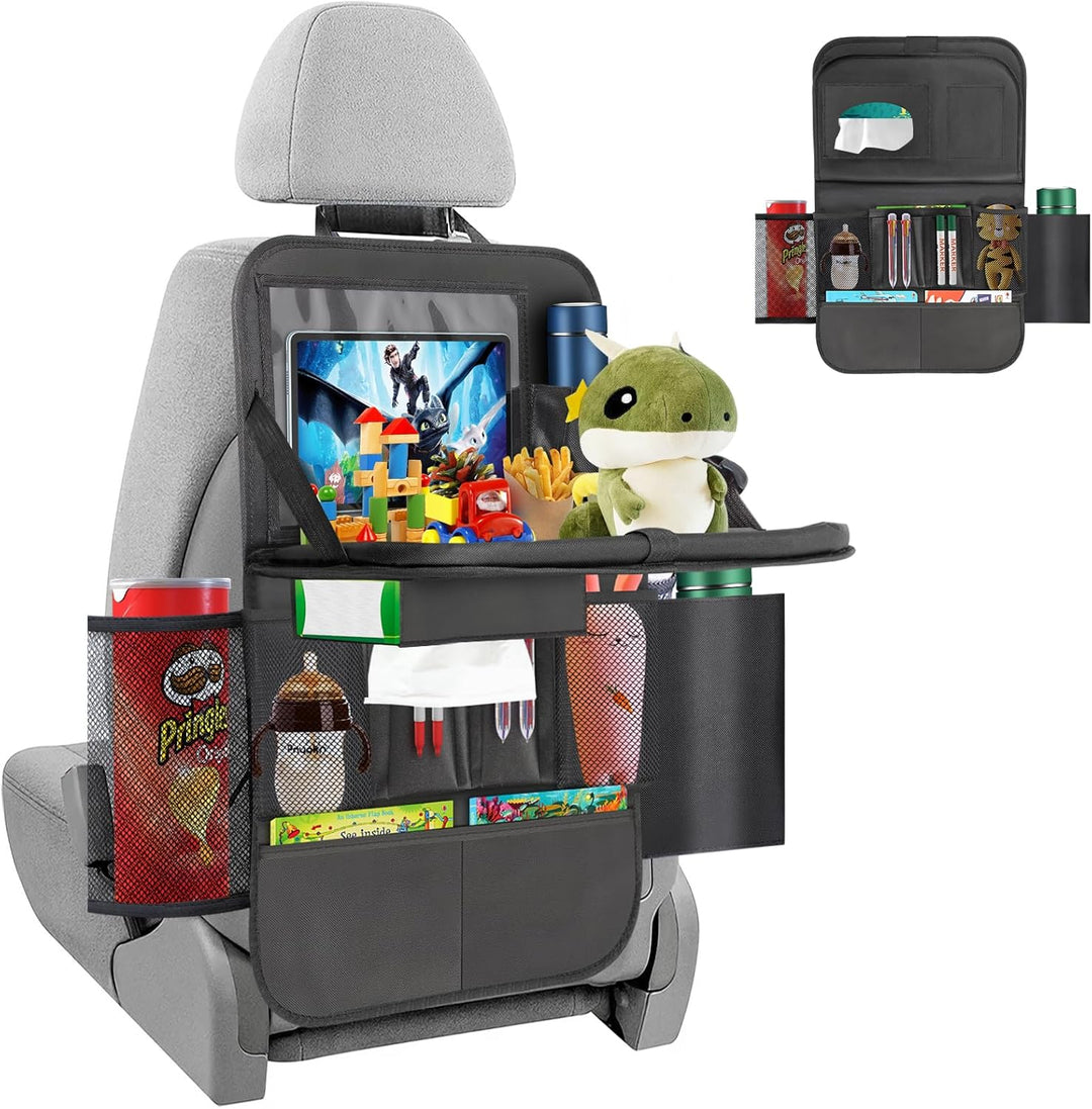 ERWEY Auto Organizer Kinder Rückenlehnenschutz mit Faltbar Tisch, Rücksitz Organizer mit 12 Zoll Pad