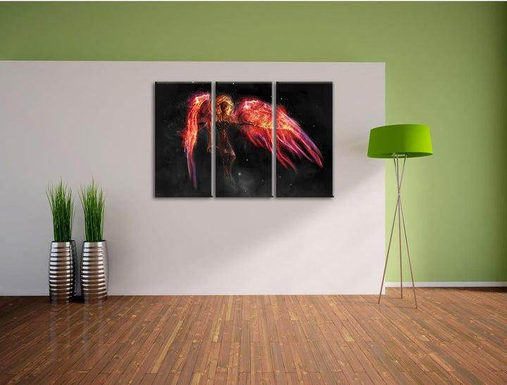 Pixxprint Alien Teufel im Weltraum als Leinwandbild/Grösse: 3 Teilig (120x80 cm) cm/Wandbild/Kunstdr