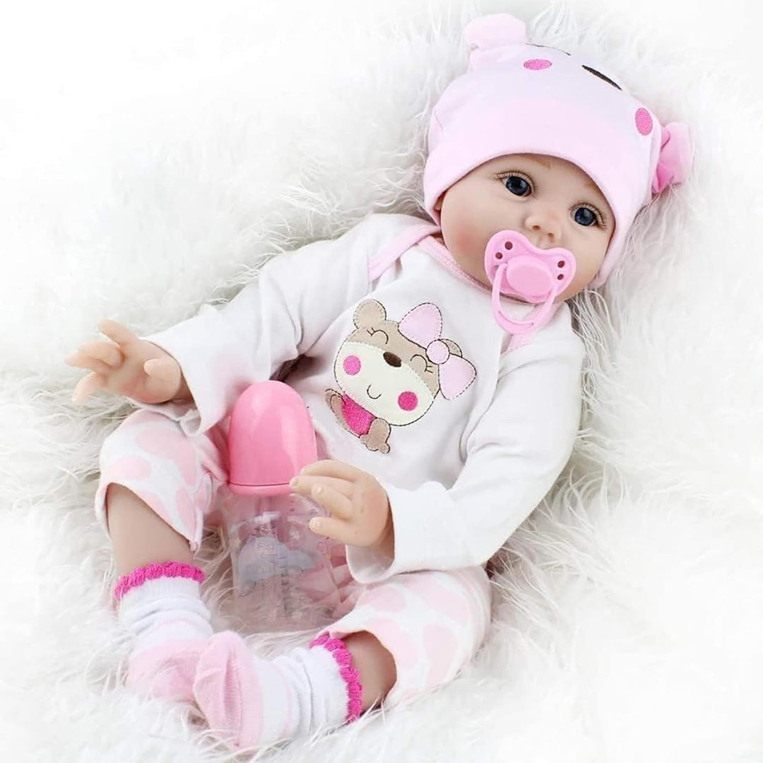 ZIYIUI 22Zoll Reborn Babypuppe Babys Puppe wie Echtes Baby Weiche Silikon Vinyl echt Babypuppen Lebe