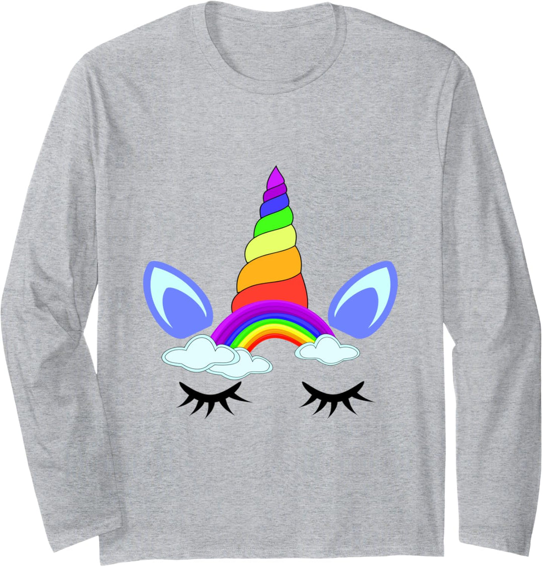 Regenbogen-Einhorn Langarmshirt