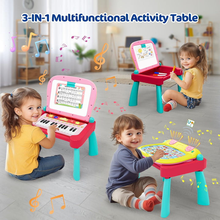 3-in-1-Touch & Learn-Aktivitätspult, interaktives Lernsystem, pädagogisches Spielzeug mit 24-Tasten-