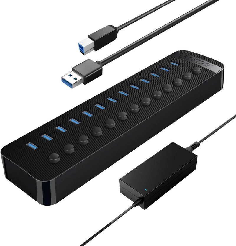 ORICO USB Hub 3.0 Aktiv 13 Ports 60W Mit Netzteil Einzelne EIN/Aus-Schalter und 12V / 5A Energien-Ad