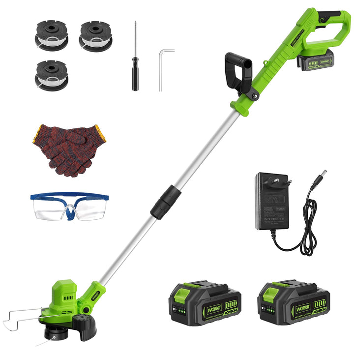 WORKIT 20V Akku Rasentrimmer mit Akku und Ladegerät, 2-in-1 Freischneider Akku, Bürstenloser Motor,