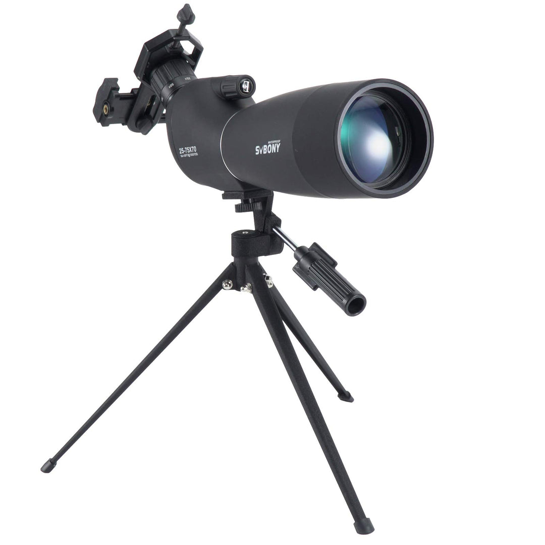 Svbony SV28 Spektiv, 25-75x70 Spektiv mit Stativ, HD BAK4 Prisma FMC Objektiv Spektiv mit Telefonada