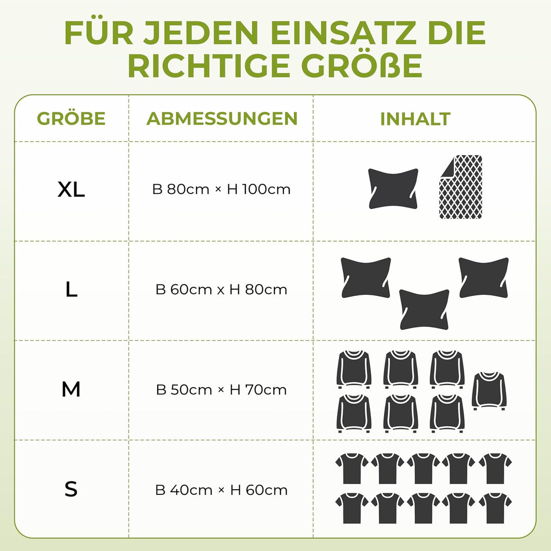 NORDIC® - Vakuumbeutel 6x Grösse M (70x50cm) - BPA Frei - Vakuumbeutel für Kleidung,Kissen etc. - Va