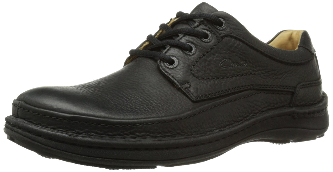 Clarks Herren Nature Three Derby 39.5 EU Black Leather, 39.5 EU Black Leather
