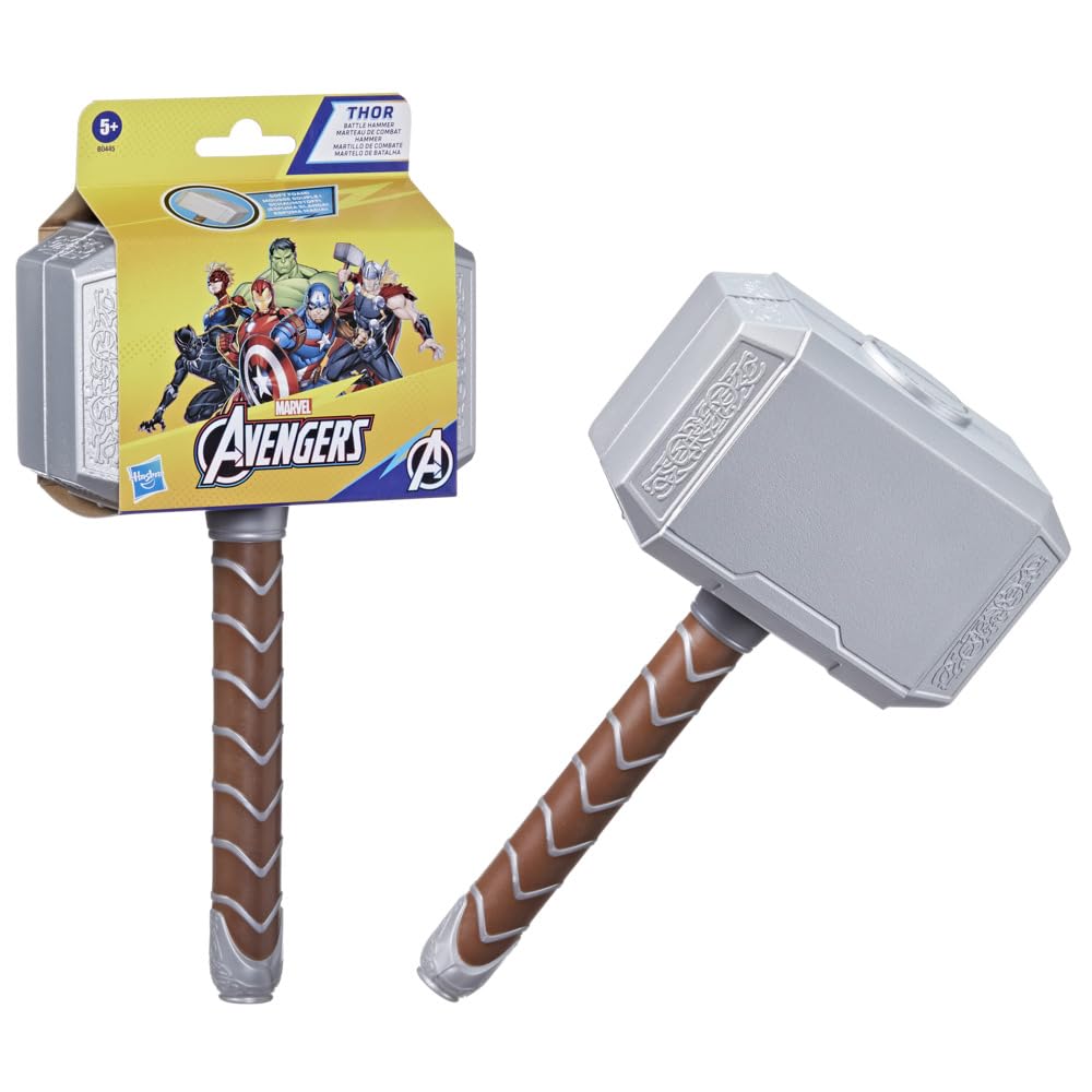 AVENGERS Marvel Thor Battle Hammer, weiches Schaumstoff-Spielzeug, Superhelden-Spielzeug für Kinder