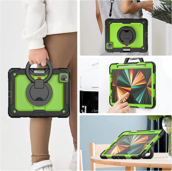 HUEZOE Hülle Kompatibel mit iPad Pro 11 Zoll, Modell 2021/2020/2018, Ganzkörper Stossfester Schutz A