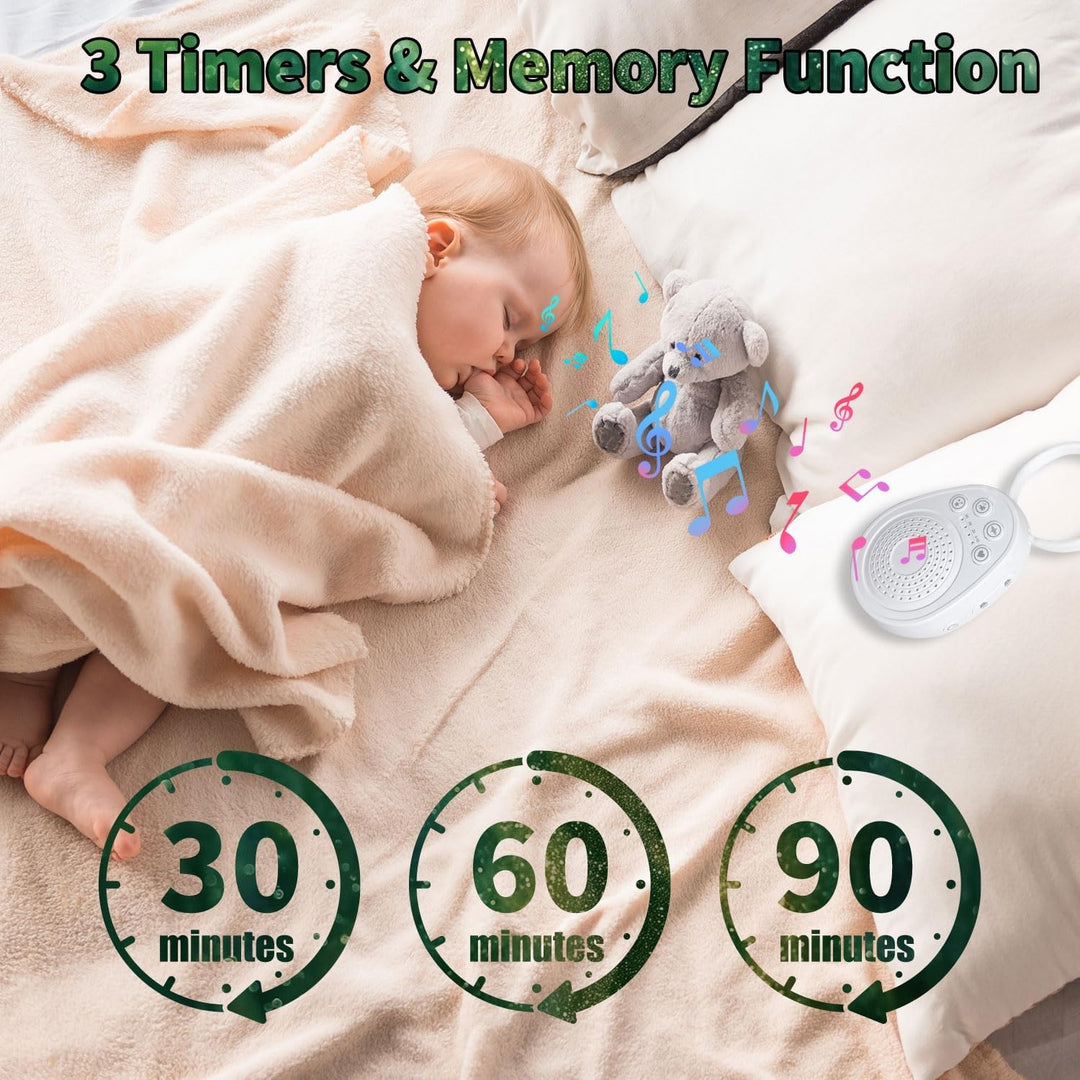 White Noise Machine, Weisses Rauschen Machine für Baby Erwachsene, 20 Beruhigende Klänge, 3 Timer-Ei