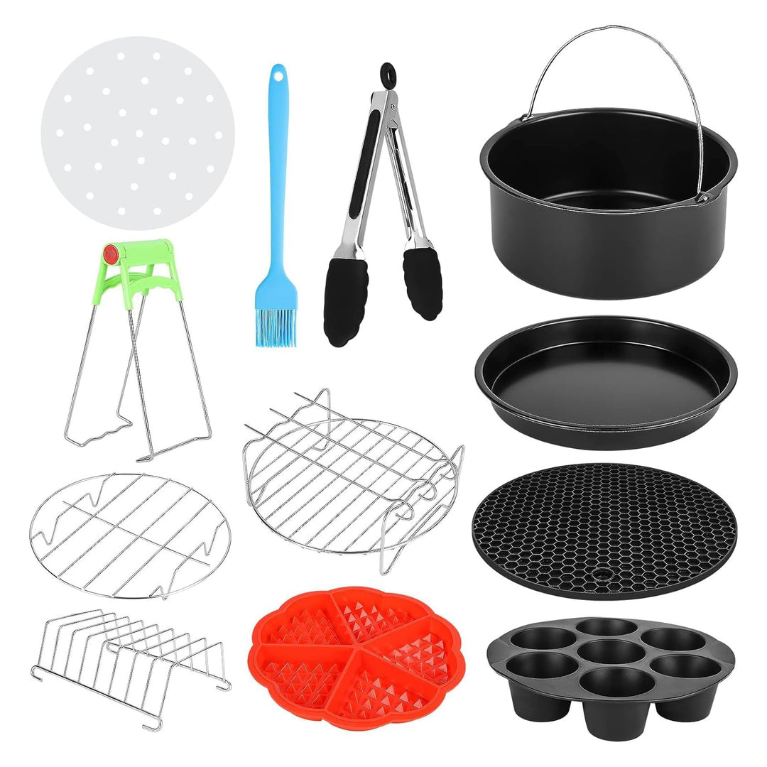 Heissluftfritteuse Zubehörset 15-teilig – XL Backblech für Universal Heissluftfritteuse, Durchmesser