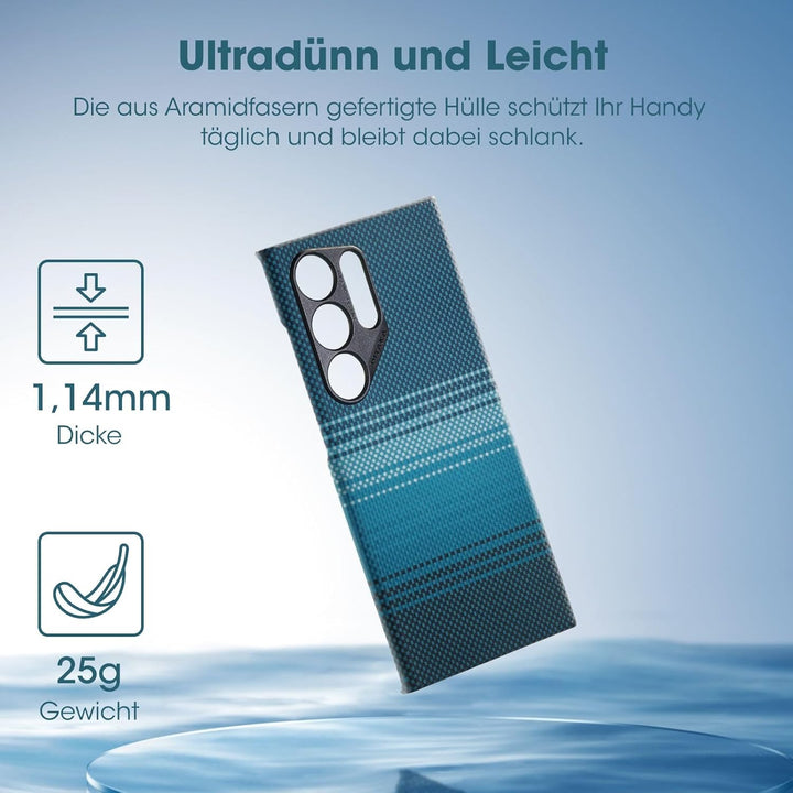 pitaka Hülle für Samsung Galaxy S24 Ultra aus 100% Aramidfaser Magnetische Handyhülle Ultradünne und