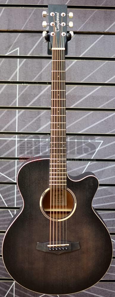 Tanglewood Blackbird Super Folk Cutaway Elektroakustische Gitarre, Smokestack Black Satin