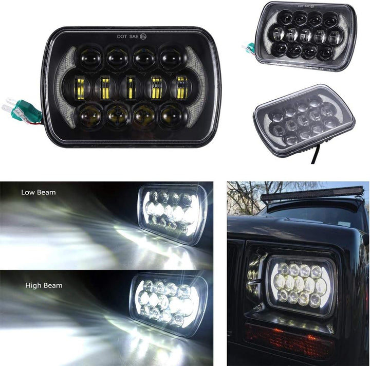 SXMA 5x7 Zoll Sealed Beam Ersatz LED Scheinwerfer mit DRL für Cherokee XJ (1 Paar)
