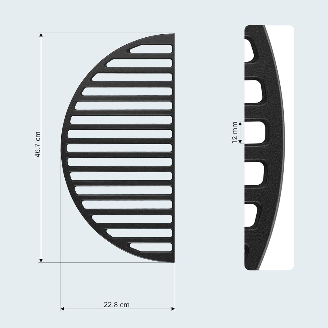 Wiltec 2x Gusseisen Grillrost 46,7 x 22,8 x 0,9 cm, Gussrost für Grill mit guter Hitzespeicherung, G