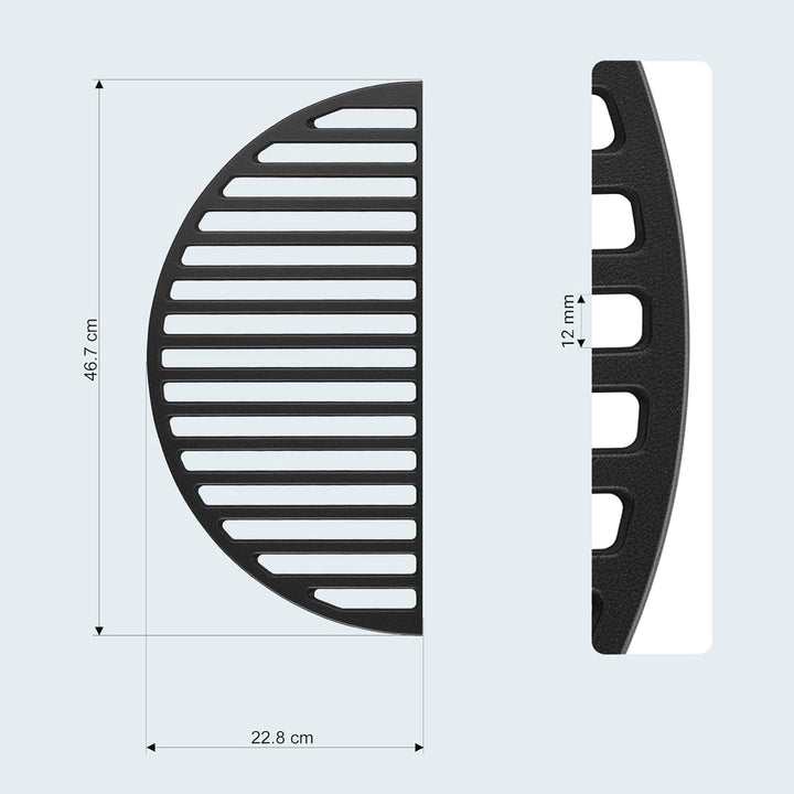 Wiltec 2x Gusseisen Grillrost 46,7 x 22,8 x 0,9 cm, Gussrost für Grill mit guter Hitzespeicherung, G