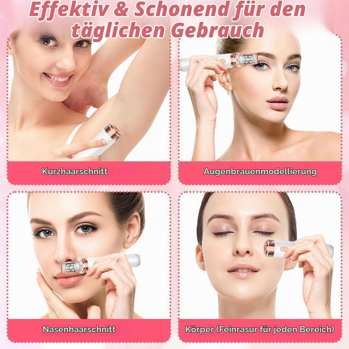 Neuer 2-in-1 Gesichts-Haarentferner für Frauen, Kabelloser Elektrischer Epilierer mit LED-Licht, USB