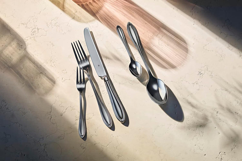 WMF Verona Besteck Set 6 Personen, 30 teilig, Monobloc-Messer, Cromargan Edelstahl poliert, glänzend